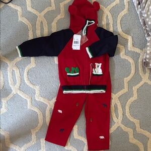 Florence Eiseman Red and Navy Kids Matching Set